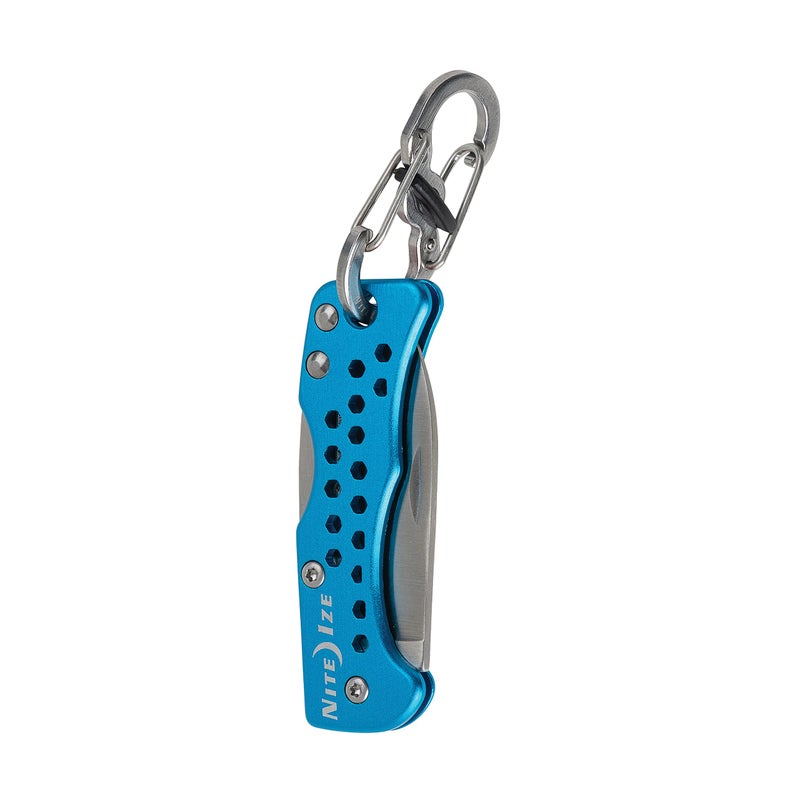 Nite Ize DoohicKey Key Chain Knife - Keychain with Folding Pocket Knife for Keychains - Pocket & Folding Knife on Carabiner for Keys - Hiking & Camping Accessories - Blue - Image 5